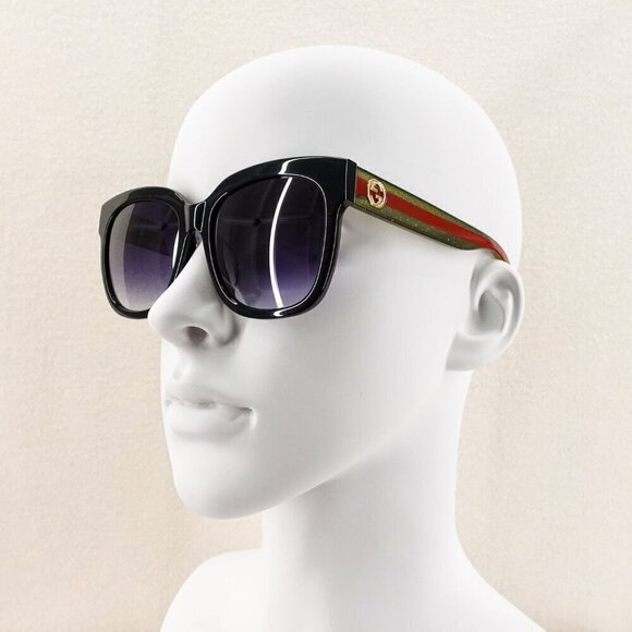 Gucci GG0034 Unisex Sunglasses Black Blue OS - Picture 10 of 15